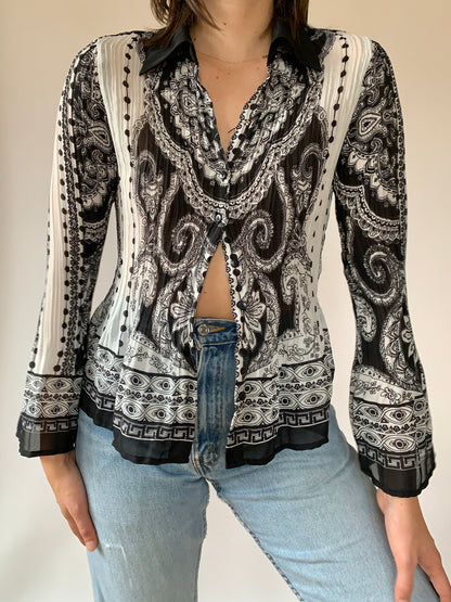 Y2K Paisley Blouse