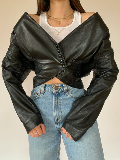 Vintage 1980s Cropped Leather