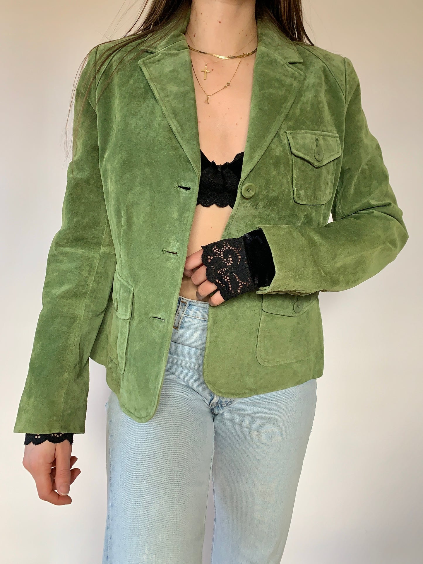 Vintage 1990s Leather Blazer