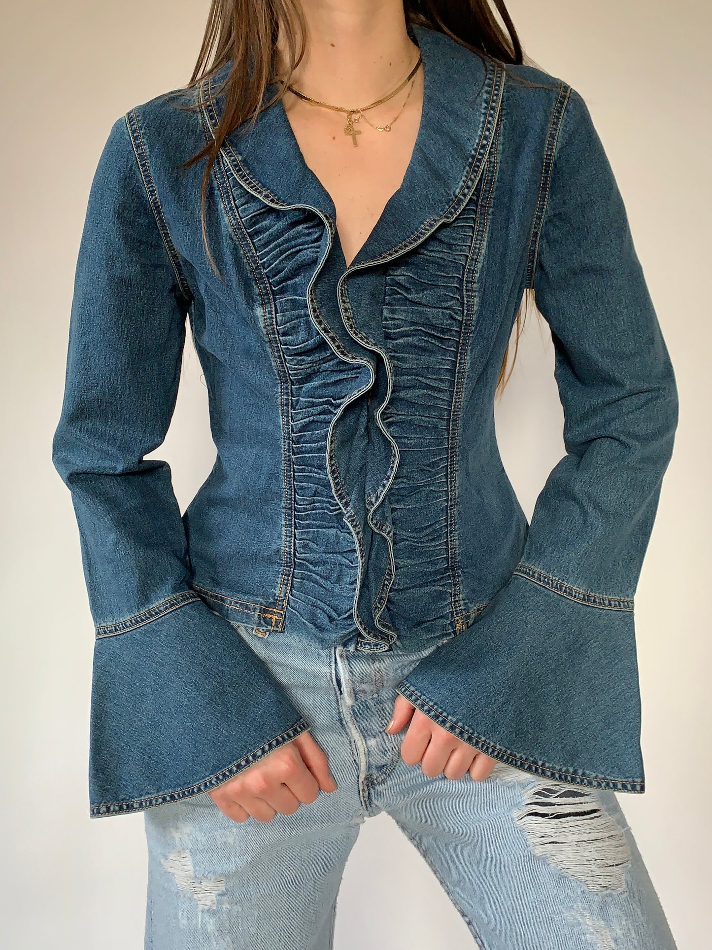 Y2K Denim Blouse