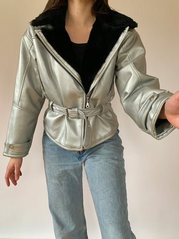 Silver & Faux Fur Jacket