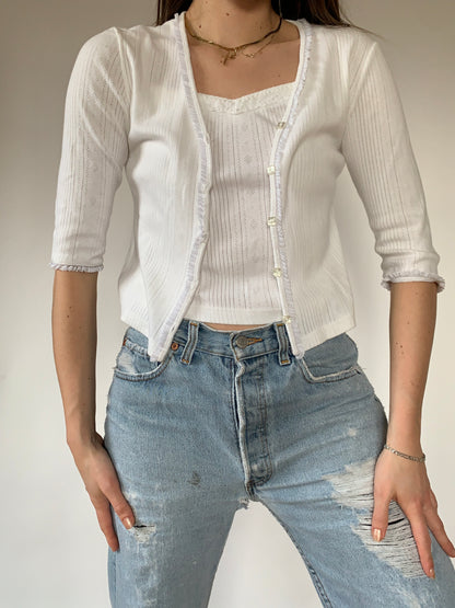 Two Piece White Cotton Set