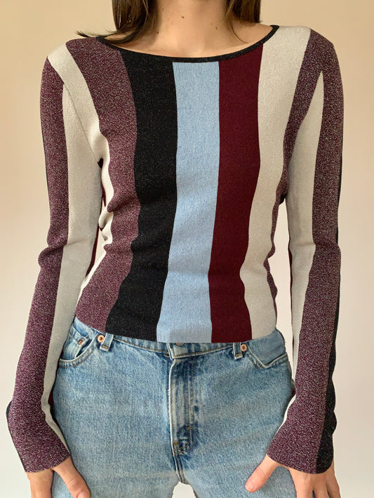 Striped Glitter Knit