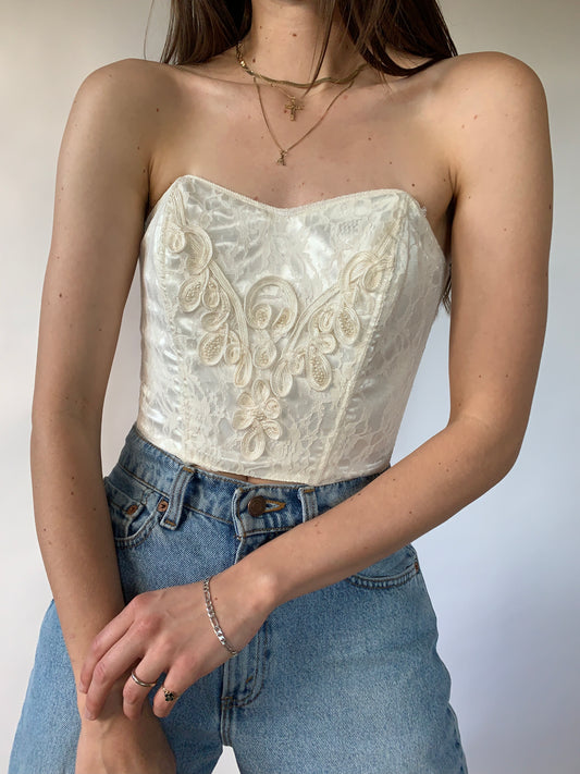 Vintage Satin Bustier Top
