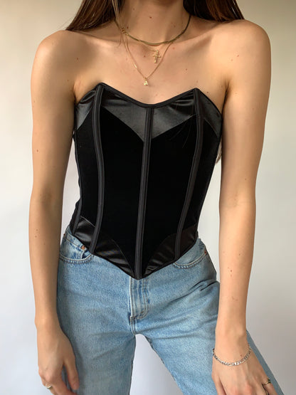 Y2K Velvet Corset Top