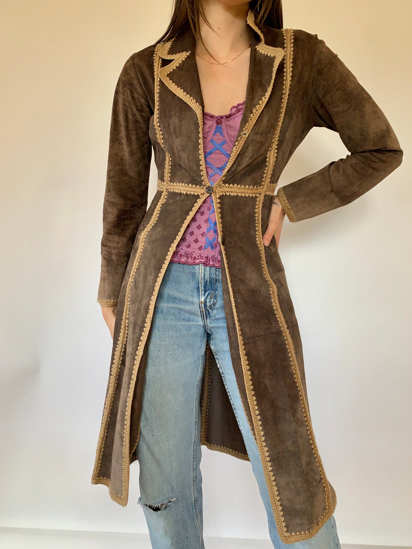 Vintage 1970s Leather Trench