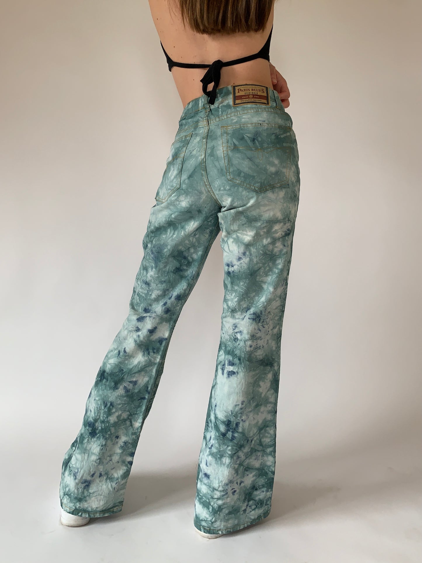 Vintage Paris Blues Tie Dye Flares