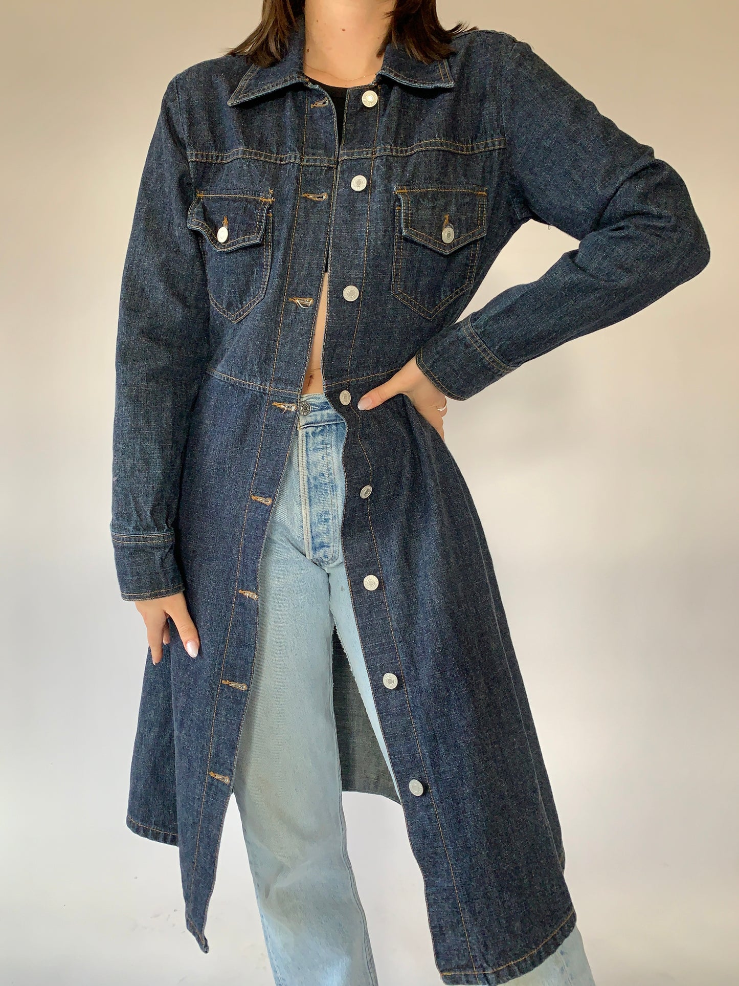 Vintage 1990s Denim Trench