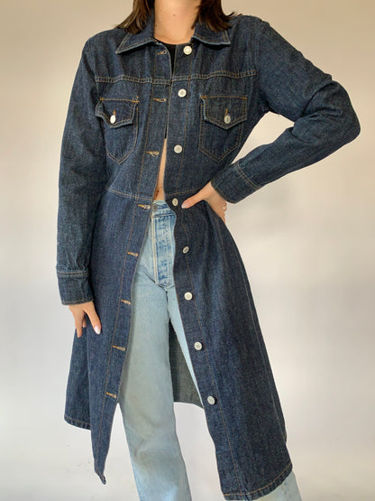 Vintage 1990s Denim Trench