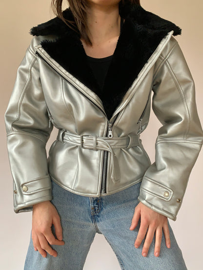 Silver & Faux Fur Jacket