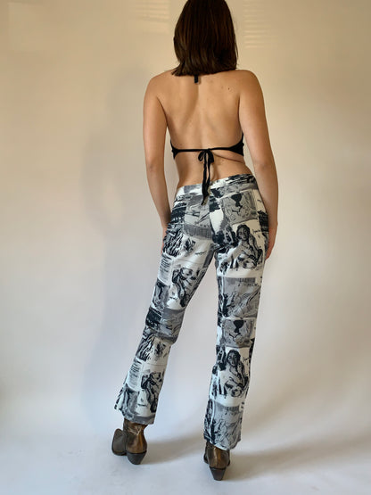 Vintage Novelty Print Pants