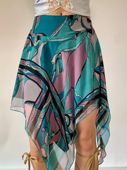Y2K Silk Skirt