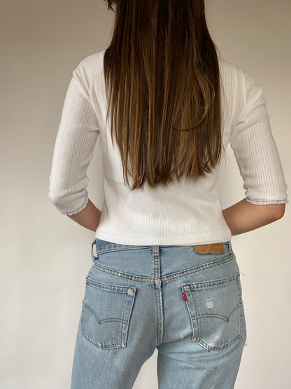 Two Piece White Cotton Set