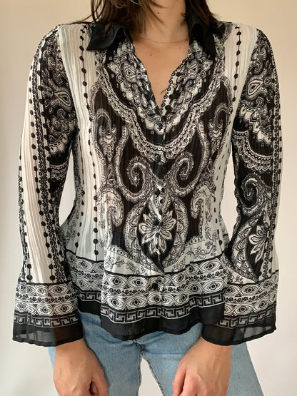 Y2K Paisley Blouse
