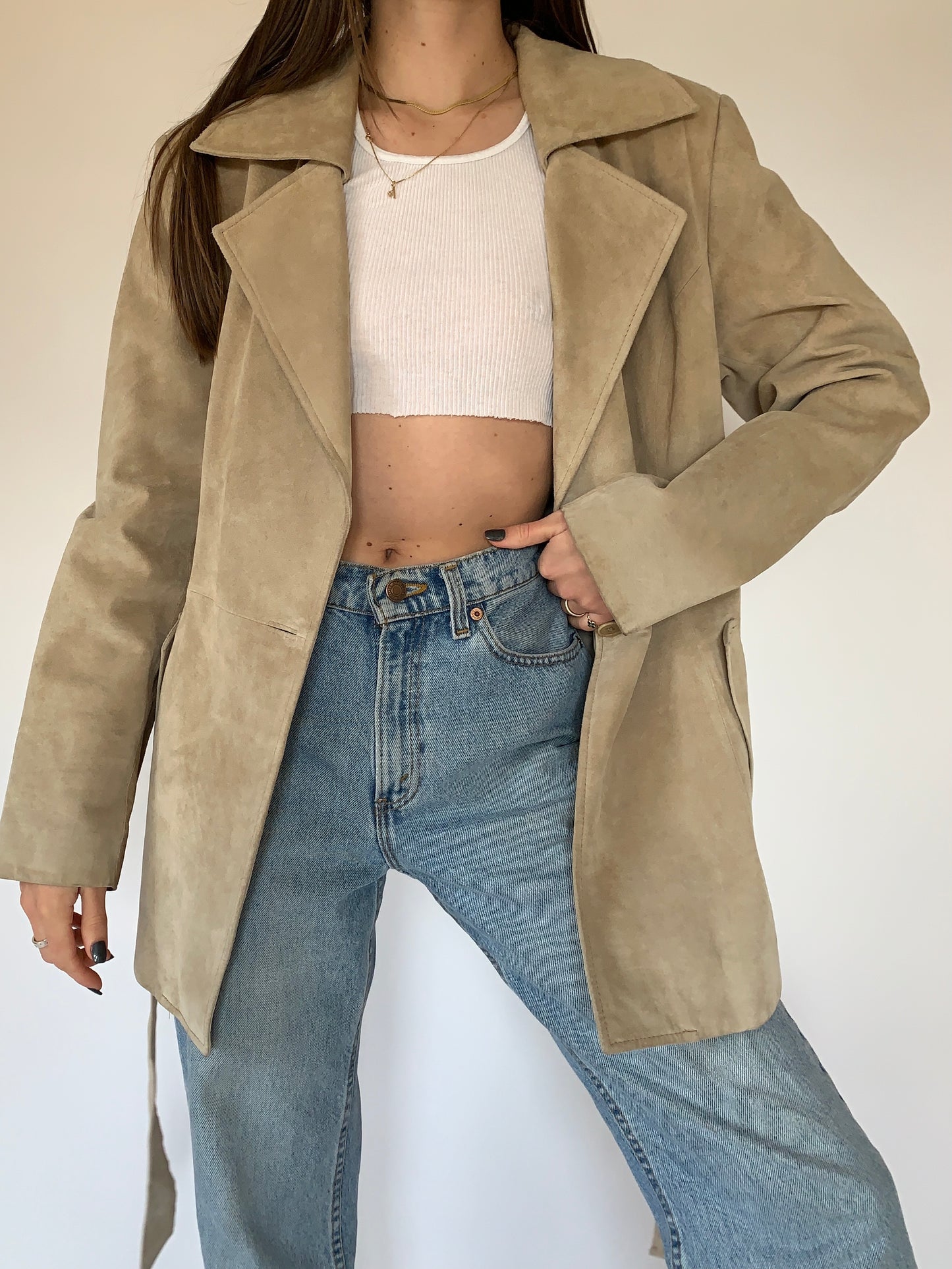 2000s Suede Trench