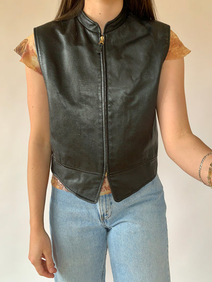 Vintage 1990s Leather Vest