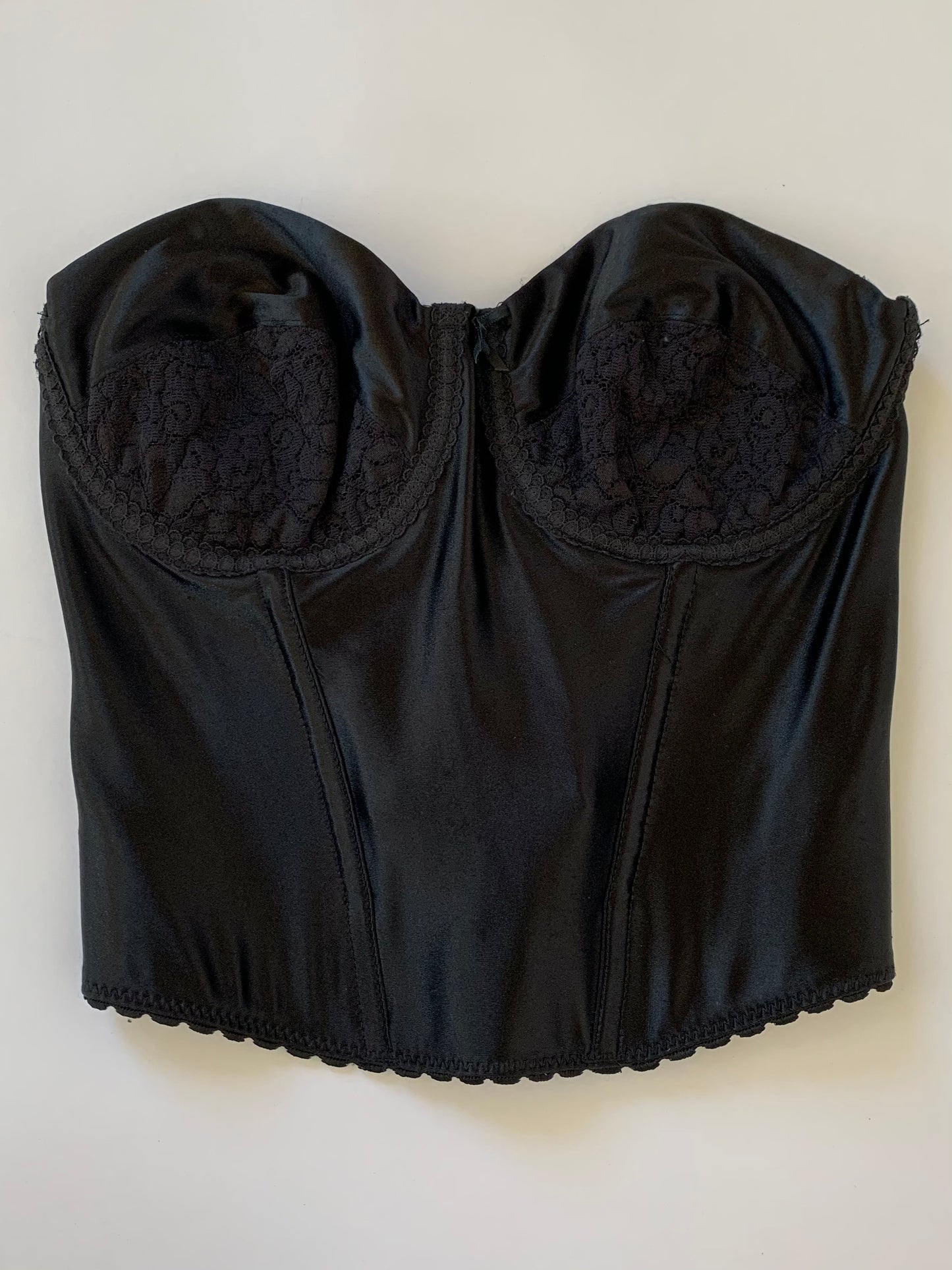 Vintage Black Satin Bustier