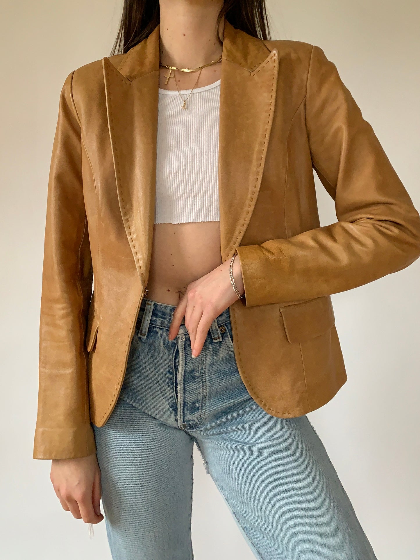 Vintage Leather Blazer