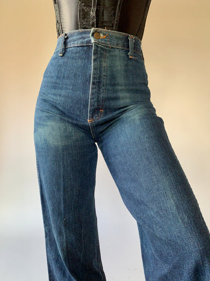 Vintage 1970s Embroidered Jeans