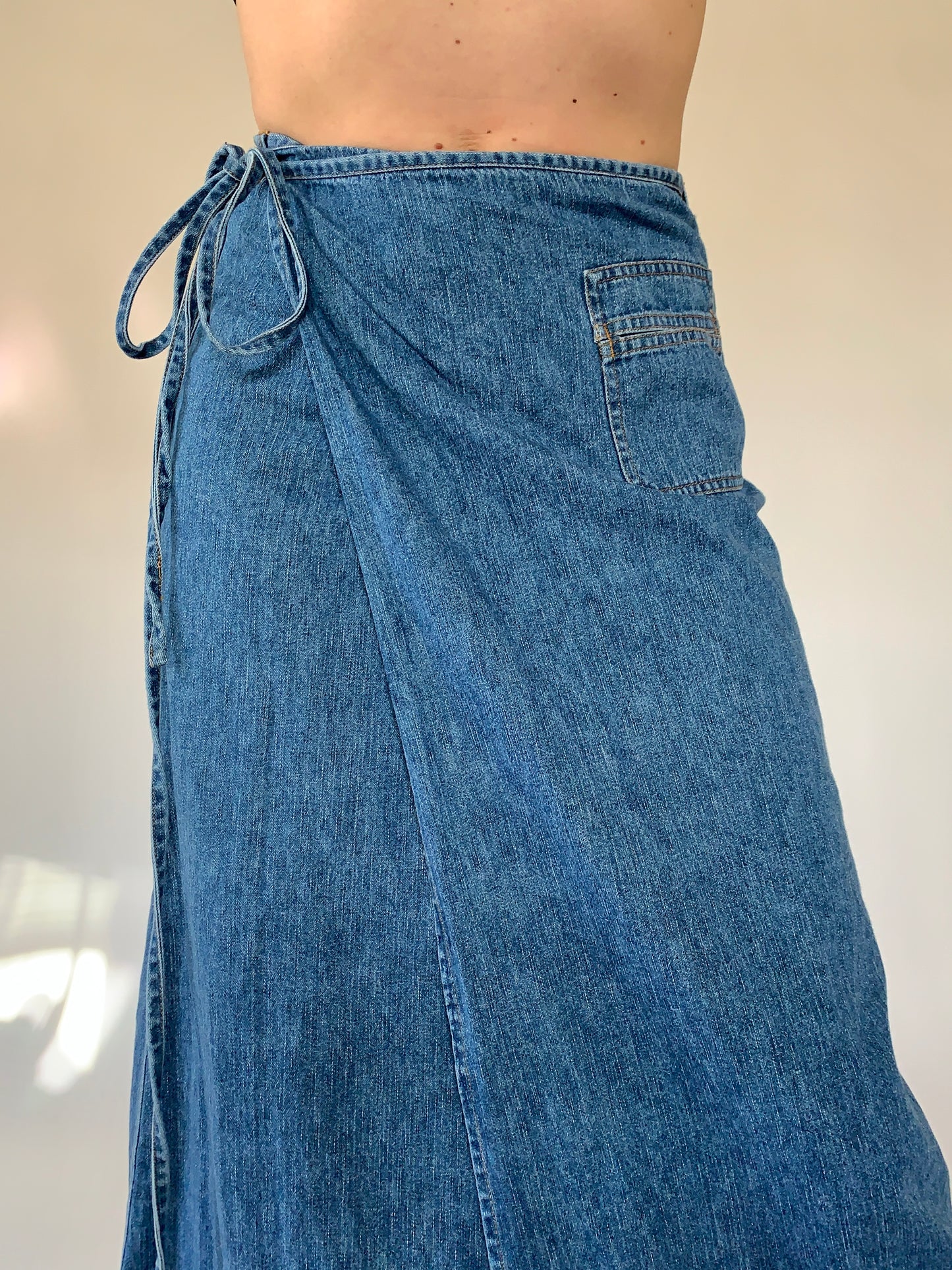 Vintage 1990s Denim Wrap Skirt