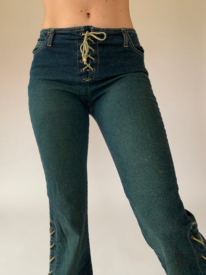 Y2K Lace Up Jeans
