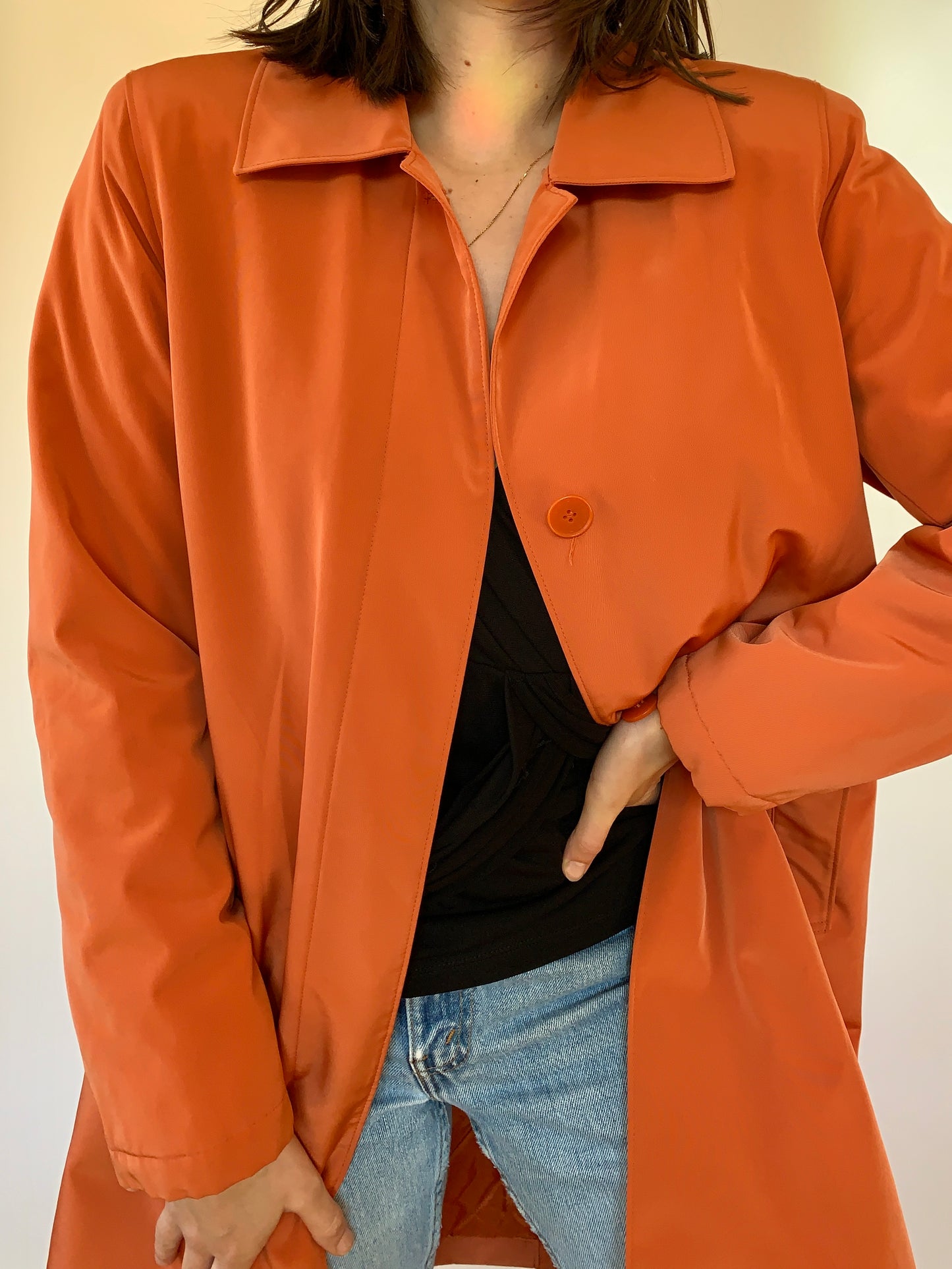 Y2K Esprit Orange Trench