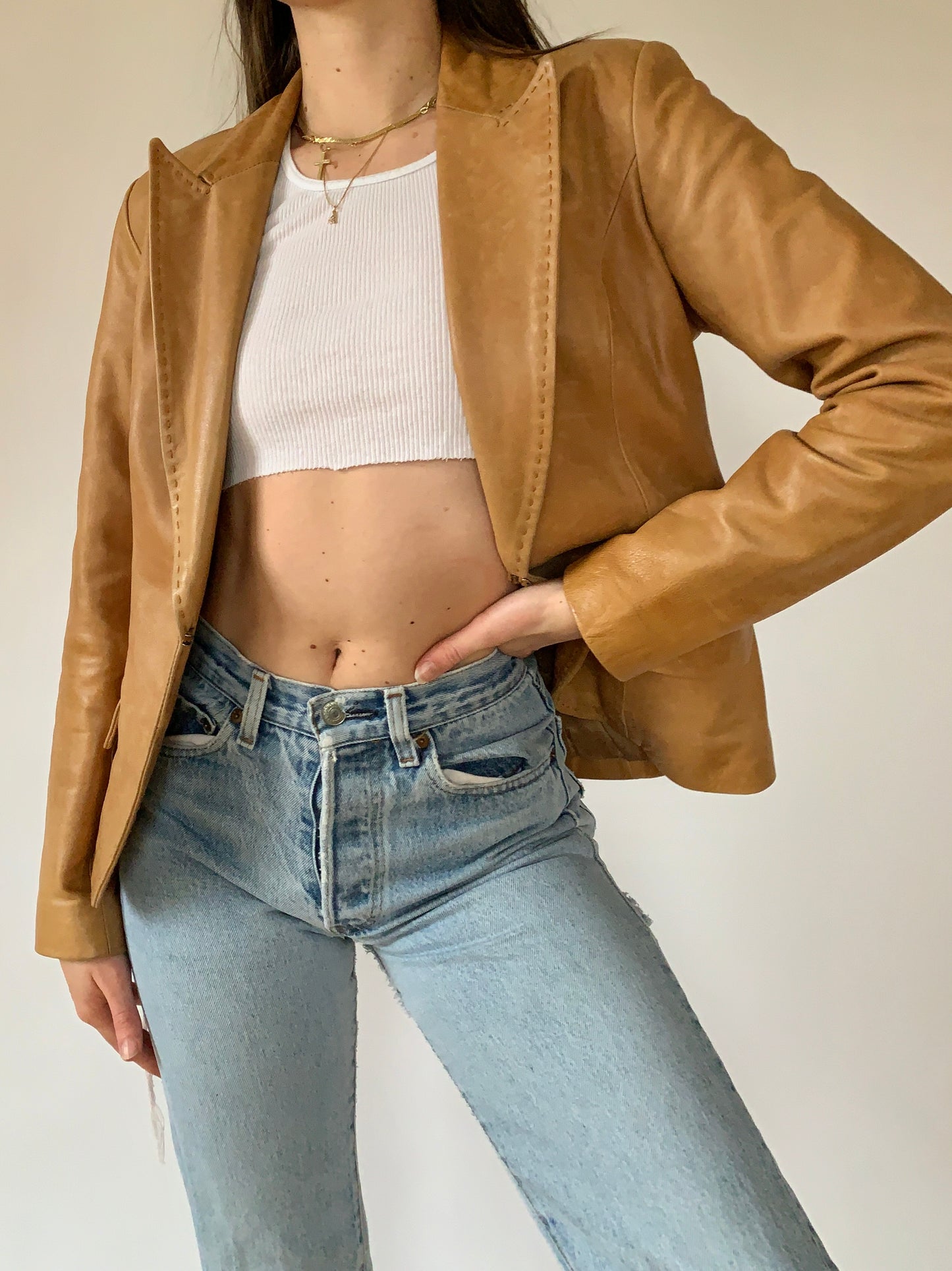 Vintage Leather Blazer