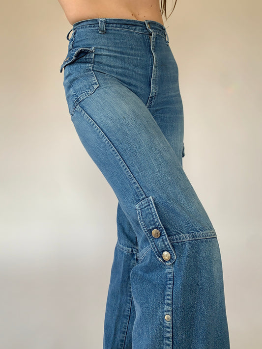 Vintage 1970s Cargo Jeans