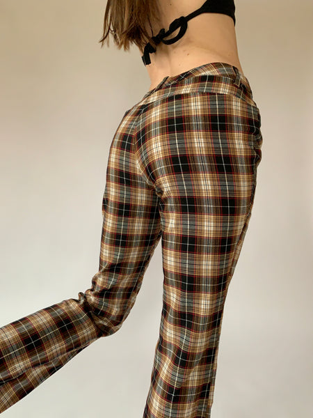 Y2K Plaid Flares