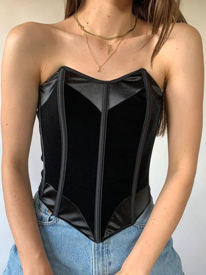 Y2K Velvet Corset Top
