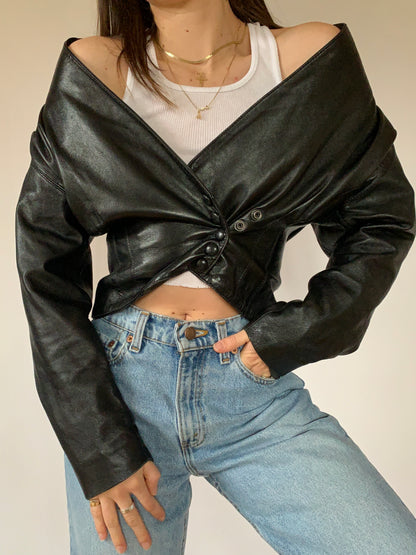 Vintage 1980s Cropped Leather