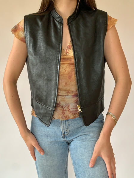Vintage 1990s Leather Vest