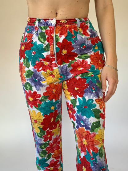 Vintage 1990s Flower Pants