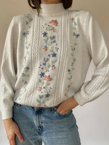 Vintage Floral Sweater