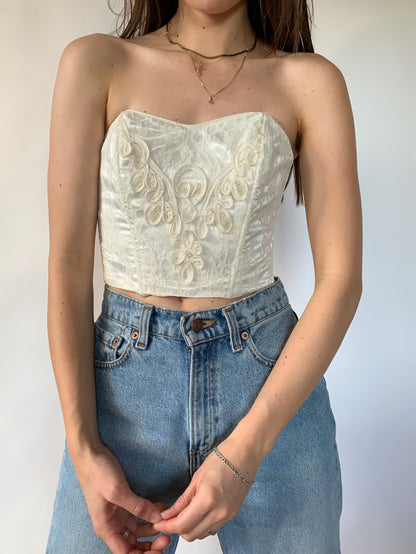Vintage Satin Bustier Top