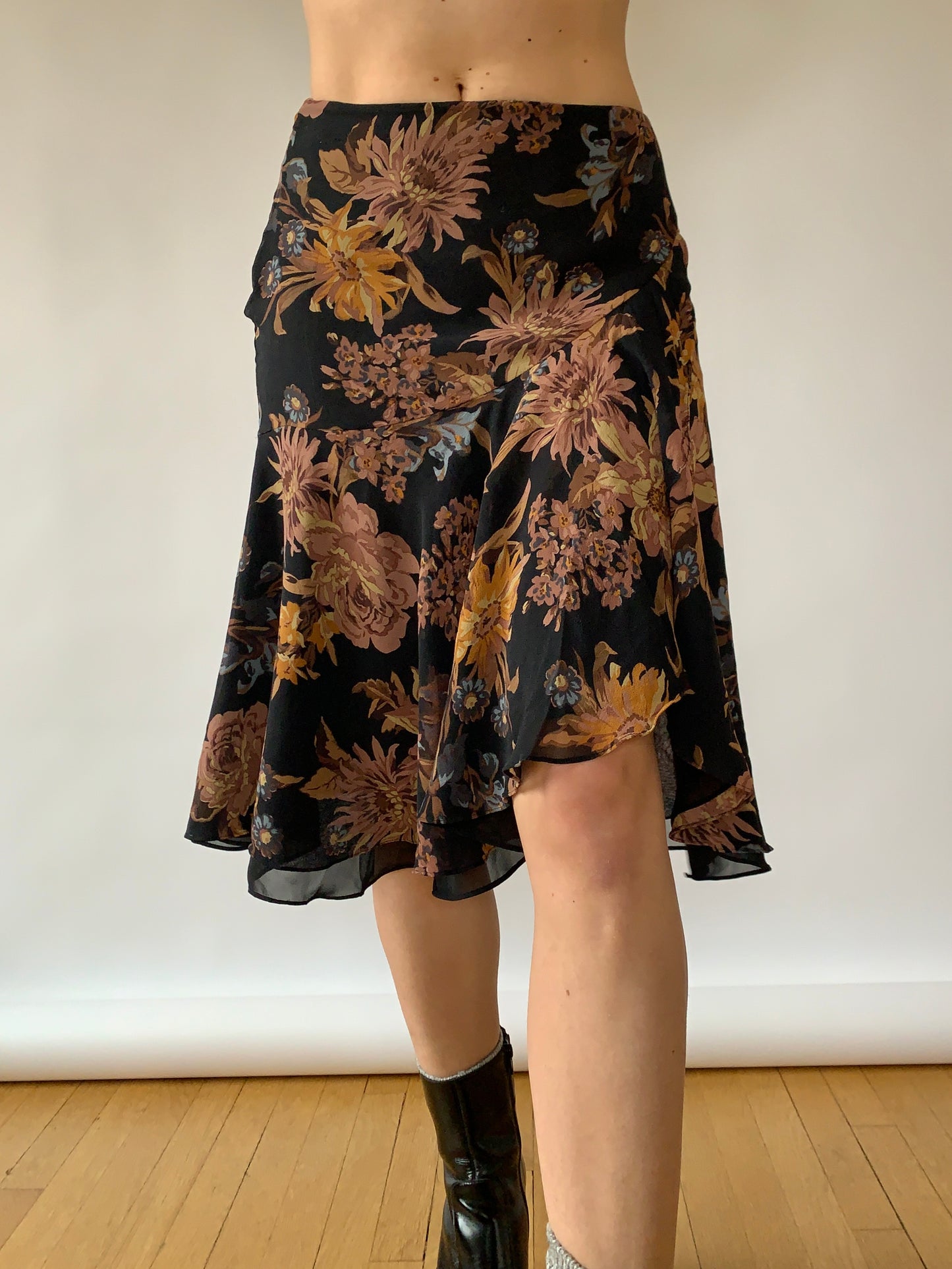 Y2K Silk Midi Skirt