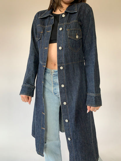 Vintage 1990s Denim Trench