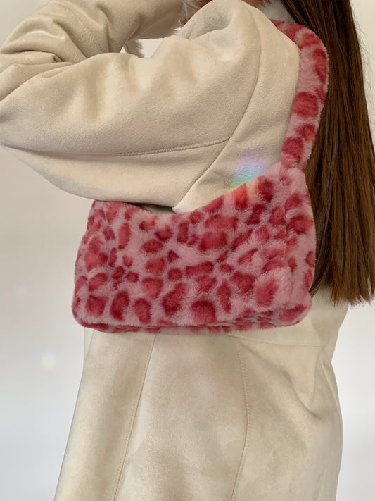 Fuzzy Leopard Purse