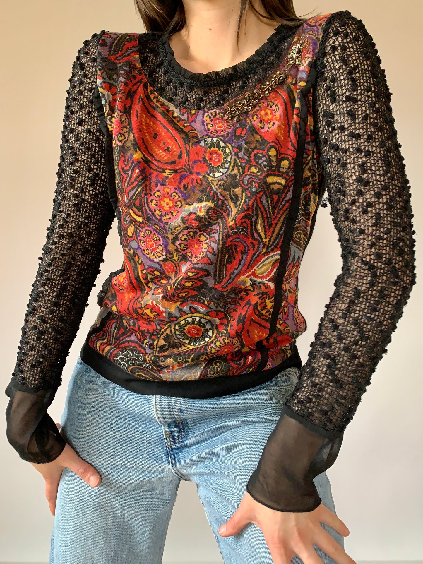 Y2K Paisley Top