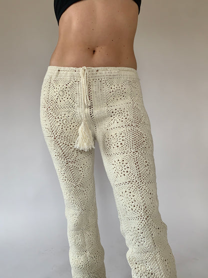 Cream Crochet Pants