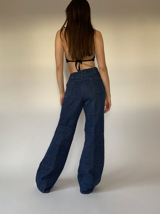 Vintage 1970s Deadstock Patchwork Jeans