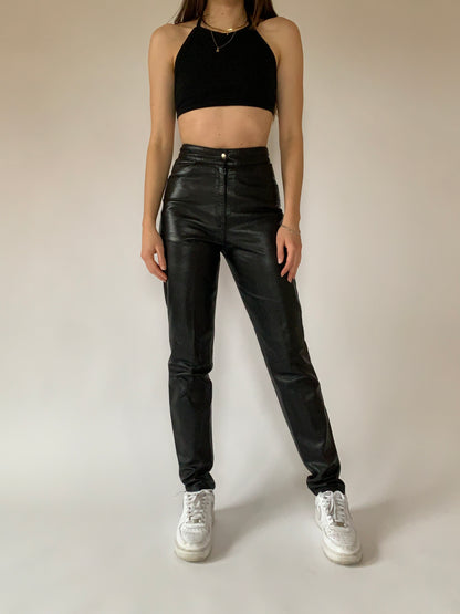 Vintage High Rise Leather Pants