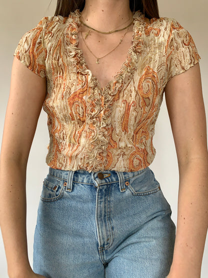Y2K Paisley Blouse