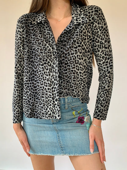 Vintage 1990s Leopard Blouse