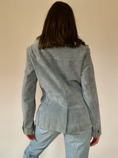 Y2K Leather & Faux Fur Blazer