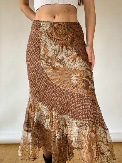 Y2K Silk Skirt