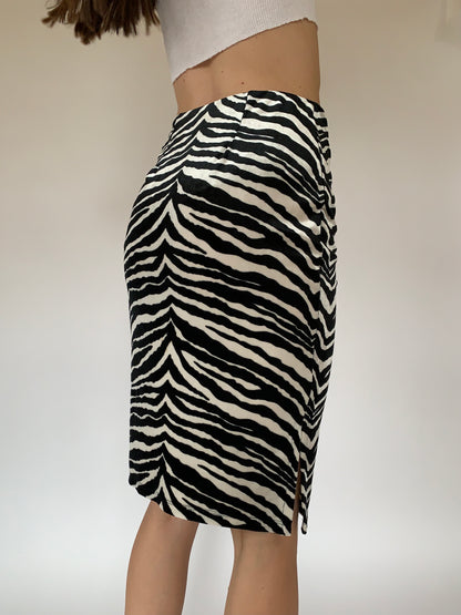 Vintage 1990s Zebra Skirt