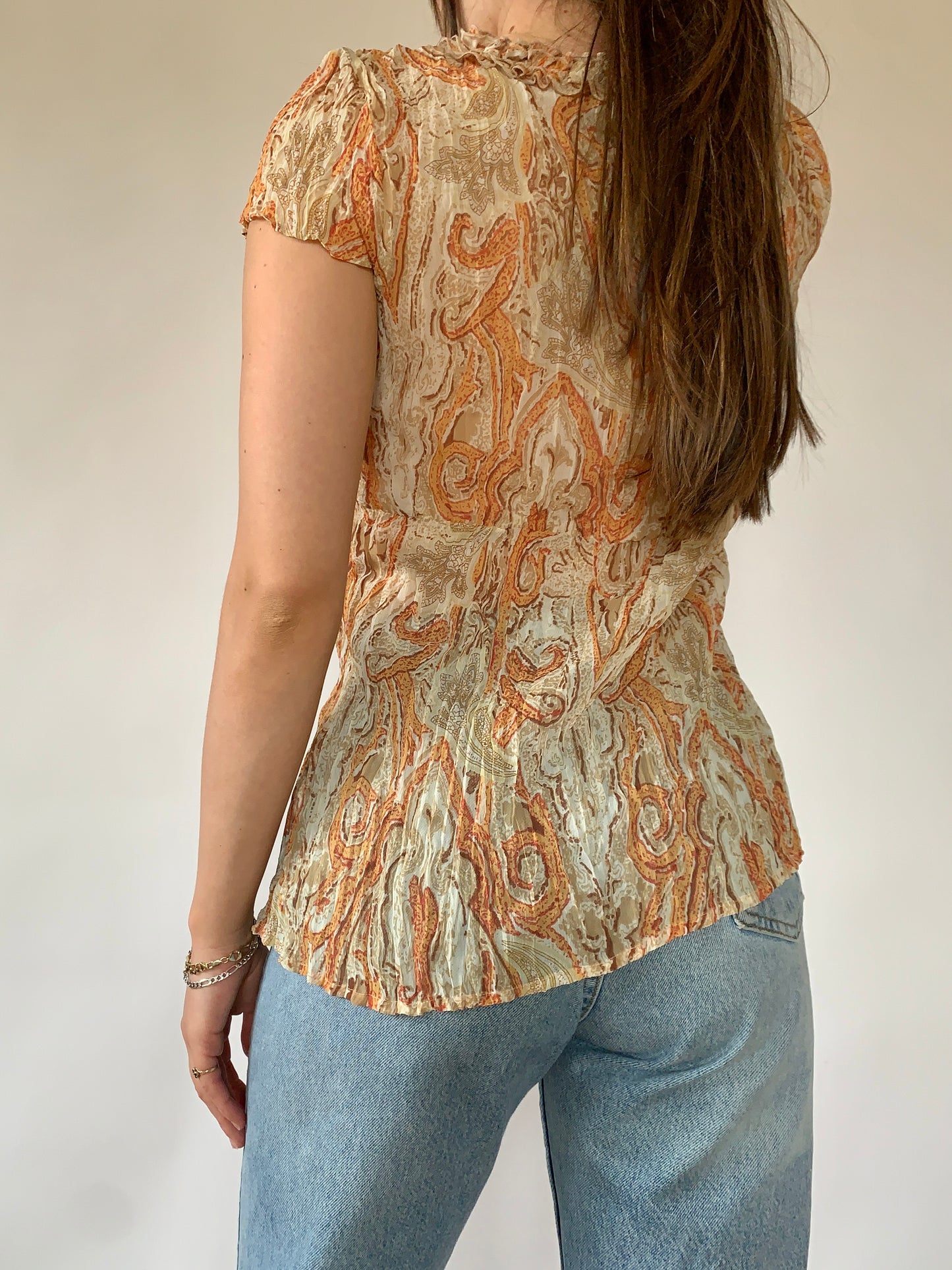 Y2K Paisley Blouse