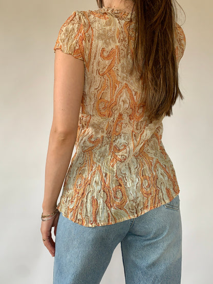 Y2K Paisley Blouse