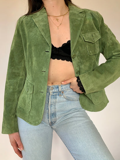 Vintage 1990s Leather Blazer